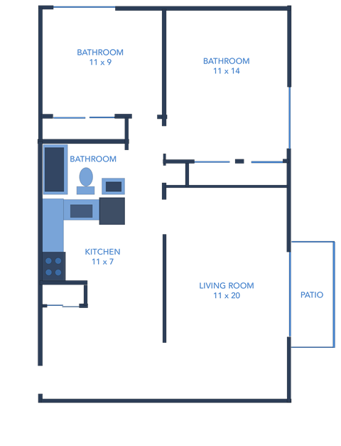 a floor plan of a bedroom apartment